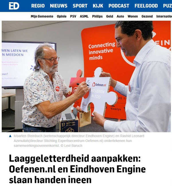 Oefenen.nl partnership Eindhoven Engine